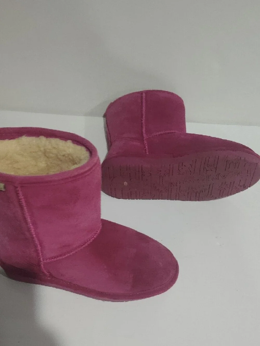Bear Paws Girl's Pink Suede Shearling-Lined Winter Boots - Berry Size 4